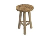 Mgc24 Hocker Aus Teakholz, Sitzgelegenheit, Beistelltisch, Rund, Ø28,5 X 45Cm