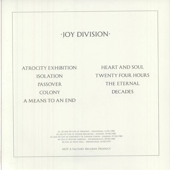 Joy Division Closer Live - Image 2 of 2
