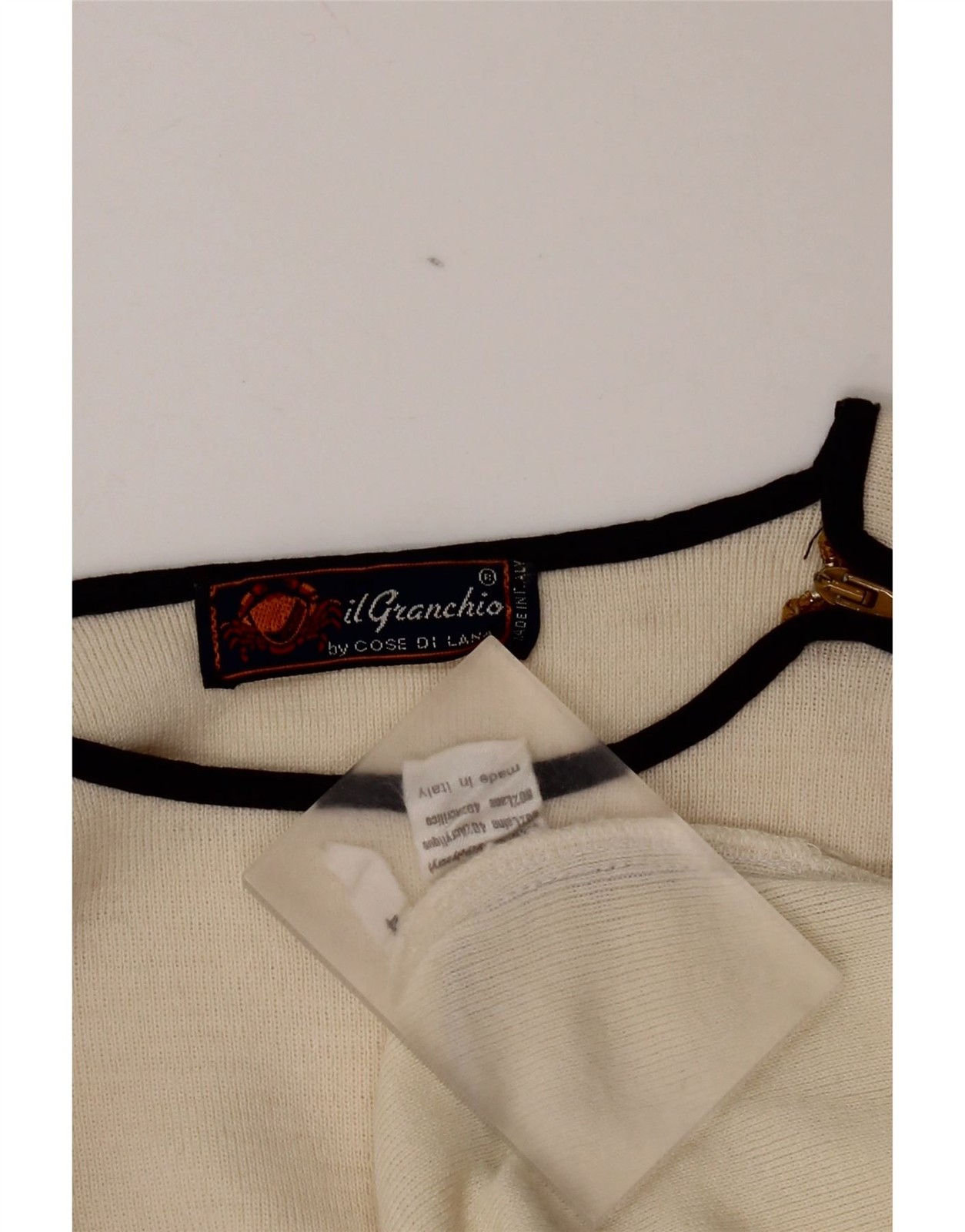 Il Granchio Mens Crew Neck Jumper Sweater Medium Off White Wool DN14 thumbnail 4