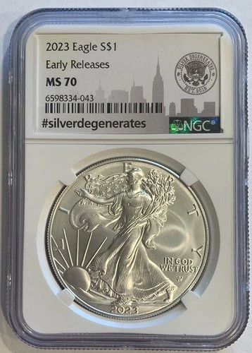 Sample Slab - NGC #silverdegenerates StackingNYC - 2023 Silver Eagle MS70