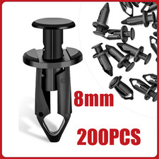 200x Clips For 8mm Hole Plastic Rivets Retainer Fender Bumper Push Pin Fastener 200x Clips For 8mm Hole Plastic Rivets Retainer Fender Bumper Push Pin Fastener