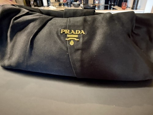 Prada Silk Satin Clutch In black - Picture 5 of 7