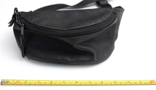 Italian Women Leather Belt Bag Black