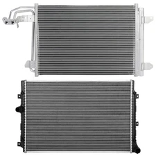 Aluminum Radiator & AC Condenser Cooling Kit For 2014 Volkswagen Jetta