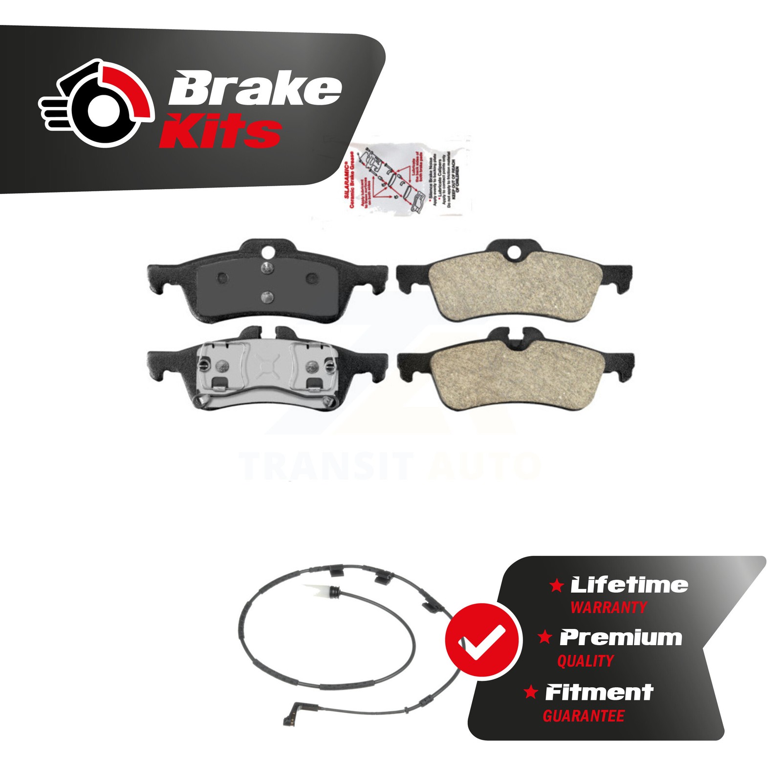Rear Ceramic Disc Brake Pads And Wear Sensors Kit For 2006-2006 Mini Cooper 1.6L
