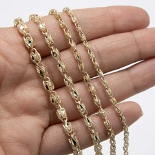 10K Yellow Gold Turkish Rope Chain All Sizes