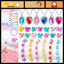 Princess Dress Up Jewelry Set for Kids - Bracelets, Necklaces Rings for Ages 3