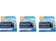 3pk Monistat 1 Day Yeast Infection Treatment, Miconazole Ovule Insert Anti-itch