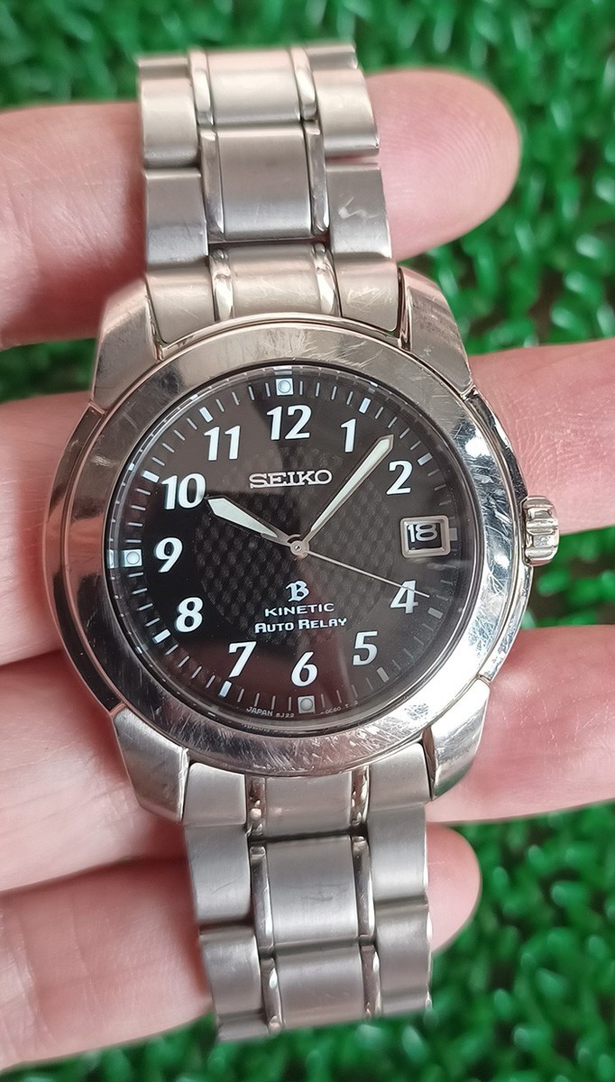 Nice Seiko Brightz 5J22-0D40 Kinetic Auto Relay Japan Titanium