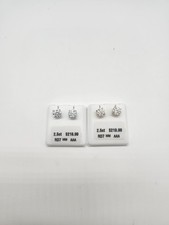 7mm 925 sterling silver earrings men stud, Mossiniate Stone Screw Back.