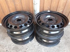 4x Stahlfelge 6x15 Zoll ET47 LK 5x112 VW Caddy 2K 2K5601025D schwarz neuw