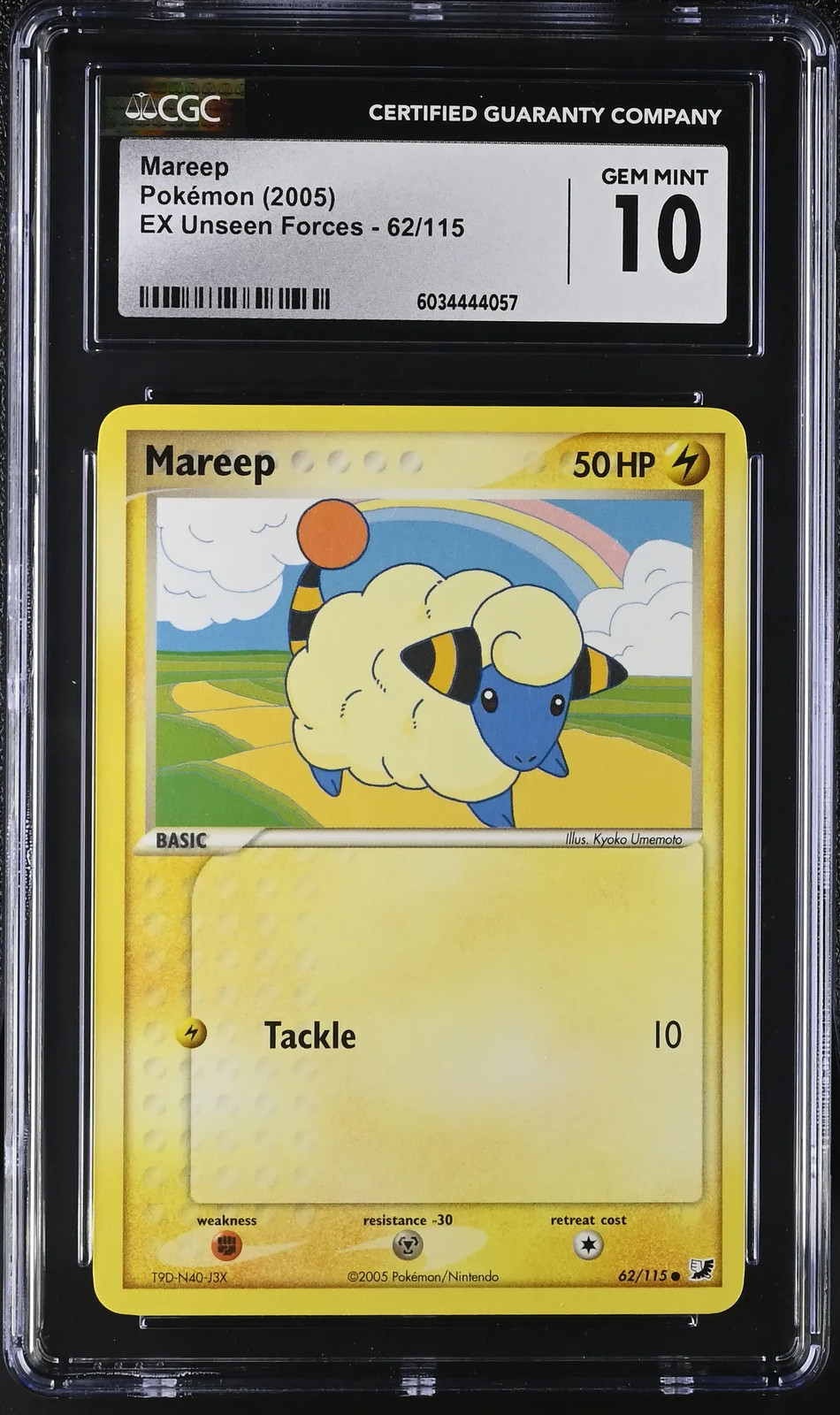 2005 Pokemon EX Unseen Forces Mareep 62/115 CGC 10 #62/115