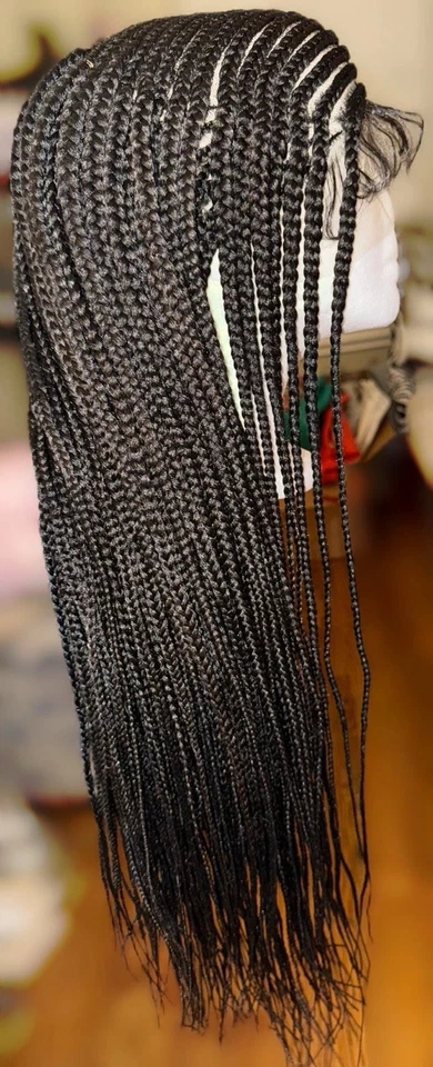 Stylish, 30 Inch, Braided, Jet Black, Mixed Blend Hair, Styled & Ready To Go Wig - Image 4 of 4