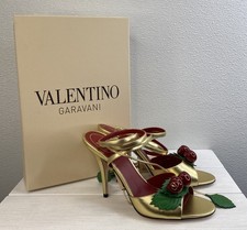Valentino Garavani Cherryfic Sandals Women's Size US8 EU38 Antique Brass Leather