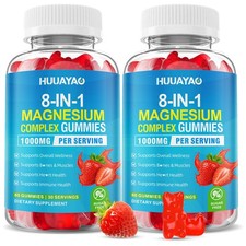Magnesium Complex Gummies for Women Men 8 in 1, Magnesium Glycinate, Citrate,...
