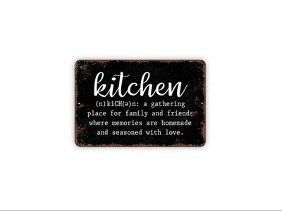 Kitchen Definition Sign, Funny Kitchen Wall Art Decor, Home Cooking Quote Sign,