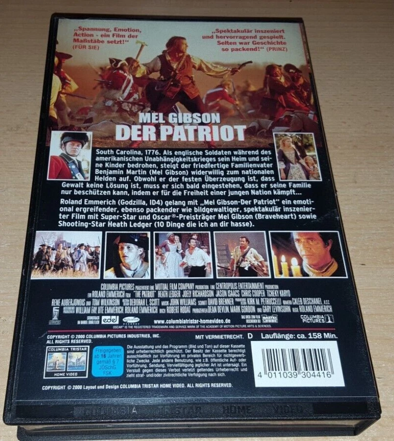 DER PATRIOT - Mel Gibson - Heath Ledger - Columbia Tristar Verleihtape - VHS - Bild 2 von 2