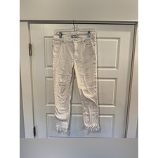 Free People Women's Jeans Skinny Leg White Denim Size 26