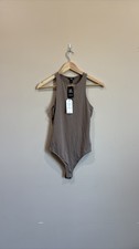 Aritzia Babaton Contour Sleeveless Crew Neck Bodysuit Taupe Brown NWT XS