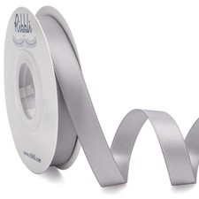 Silver Double Faced Satin Ribbon 1/2 Inch x Continuous 25 Yards Craft Bows