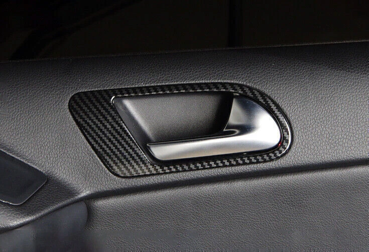 Marco de manija de puerta interior de fibra de carbono decoración 4 piezas para Volkswagen Tiguan 2010-2016 Foto 3 de 4
