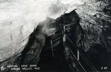 Crystal Cave Dome Spring Valley Wisconsin Vintage Real Photo RPPC Post Card