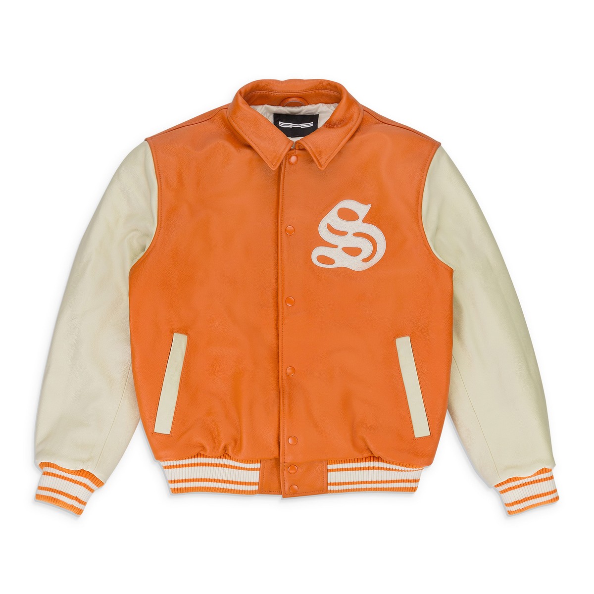 NWT SP5DER VARSITY ORANGE WHITE VARSITY JACKET SIZE XL $555