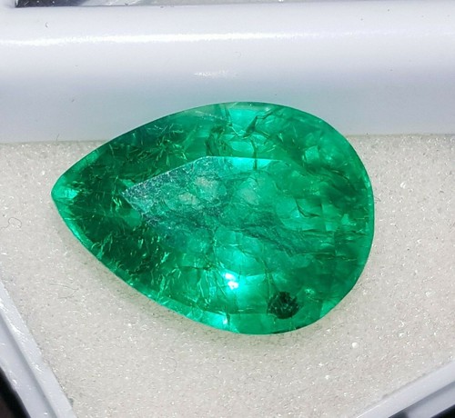 Pear Shape Natural Emerald Loose Gemstone 10.70 Ct Certified With Free Gift - 第 2/6 張圖片