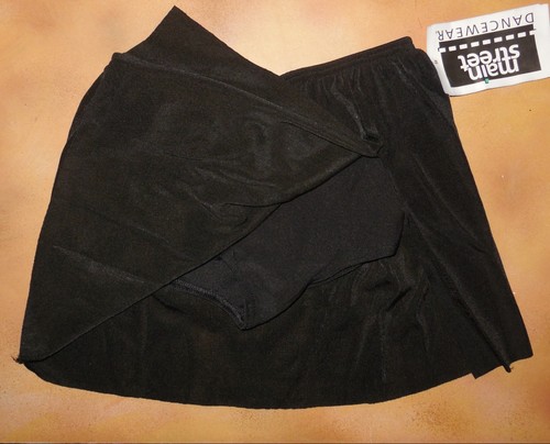 Falda Cheer Jazz Negra Frontal Dividido Ch/Damas Tallas Slinky Spandex Minifalda - Imagen 4 de 6