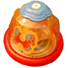 Vintage Fisher Price Pump Carousel Merry Go Round Toy Top (Missing Top Piece)