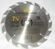 Do It Best 7 1/4" 16 Teeth Saw Blade Framing and Ripping Fast Cut Circular