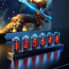 RGB Nixie Tube Clock IPS Screen DIY Analog Digital Tube Night lights Decoration