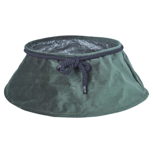 Green Christmas Tree Plush Velvet Rope Tree Skirt Base Floor Cover Decor Home - Picture 2 of 2