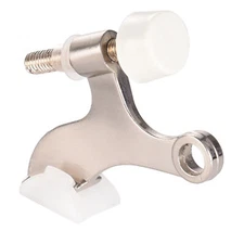 61966   Satin Nickel SN Heavy Duty Hinge Mount  Door Stop  Stopper Unbreakable