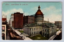 HISTORIC COURT HOUSE AND MODERN ST LOUIS MO POSTCARD AY