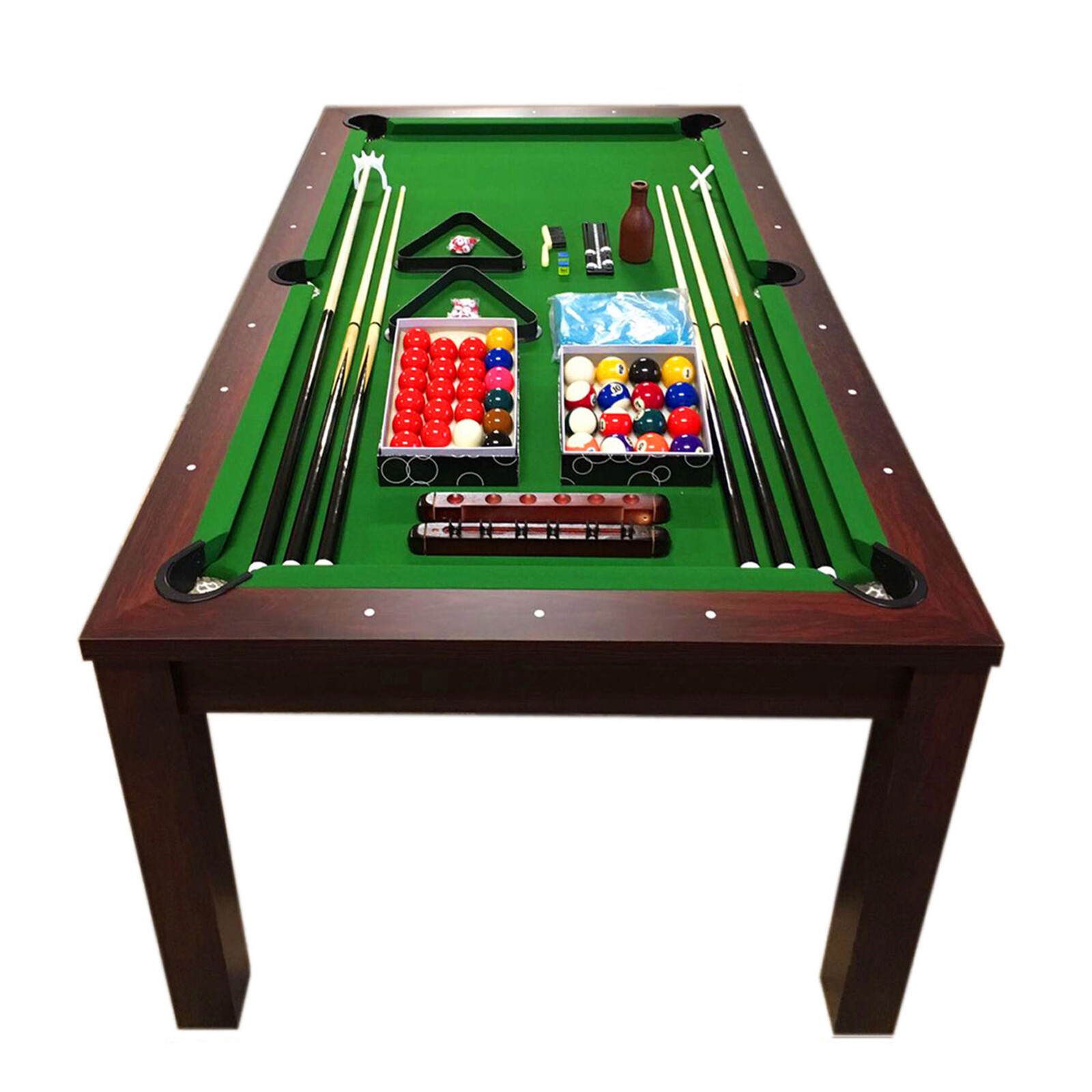 TAVOLO DA BILIARDO 7FT GREEN STAR + ACCESSORI PER CARAMBOLA COPERTURA INCLUSA