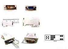 Video Adapter Converter DVI-A Analog 12 5 Male to SVGA VGA HD15-Pin D-Sub Female