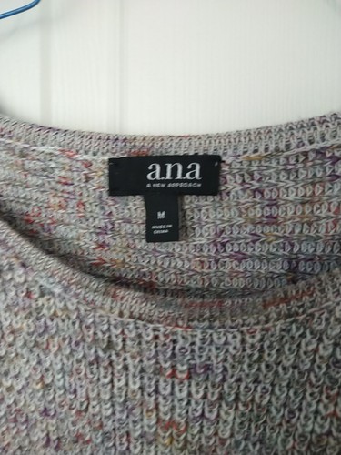 A.N.A. Woman M Sweater Multicolor Pullover Long Sleeve Casual - Picture 3 of 11