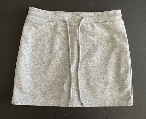 dazy girl's size S Techie Terry Drawstring Elastic Waist Light gray mini skirt - Picture 3 of 11