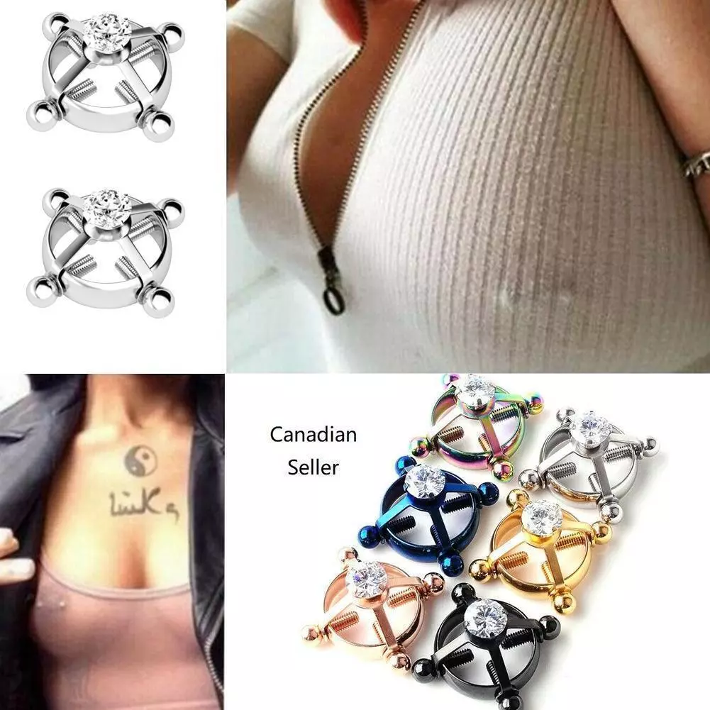 Non piercing fake Nipple Rings faux Body Jewelry punk New Steel 2022 Sexy E0F1