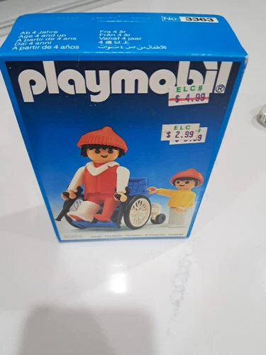 Vtg~ Playmobil City ~ Child & Father In Wheelchair #3363 ~ New In SEALED BOX!