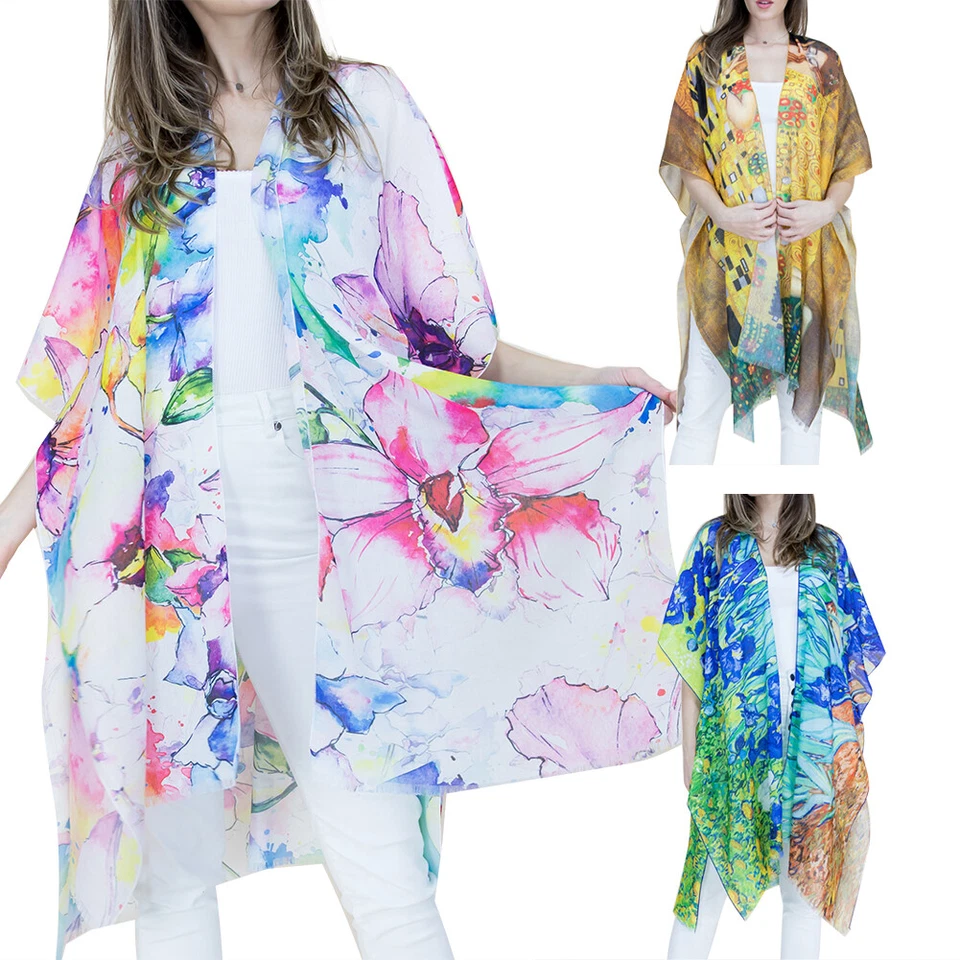 Women's Kimono Bathing Suit Beach Cover Up Summer Swimsuit Wrap Shawl Cardigan