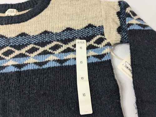A.N.A Sweater Women's XS Multi Color Geometric Pattern Long Sleeve Crew Neck - Picture 4 of 6