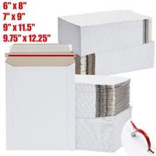 100pcs 6x8/7x9/9.75x12.25/9x11.5 Rigid Photo Document Mailers Mailing Envelopes 