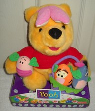  10808 NRFB Vintage Fisher Price Easter Pooh with Friends as Eggs Plush