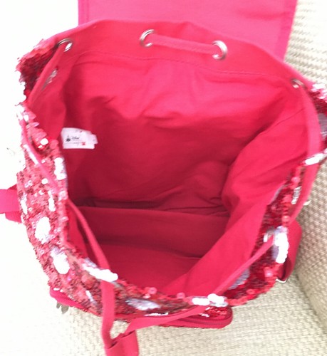NWT DISNEY PARKS MINNIE MOUSE SEQUIN BACKPACK PURSE RED POLKA DOT - Picture 7 of 7