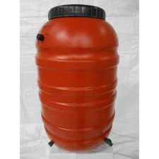 55 Gal Rain Barrel Outdoor Water Storage Container Bin Drum Heavy-Duty Screening