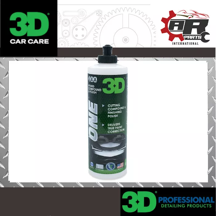 3D Car Care ONE 400 Hybrid Cutting Compound Finishing Polish 473ml 16oz
