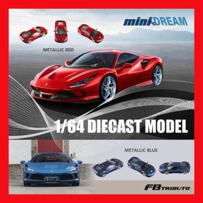 MAY 2024 mini Dream 1/64 Ferra F8 Tributo Metallic Red | eBay