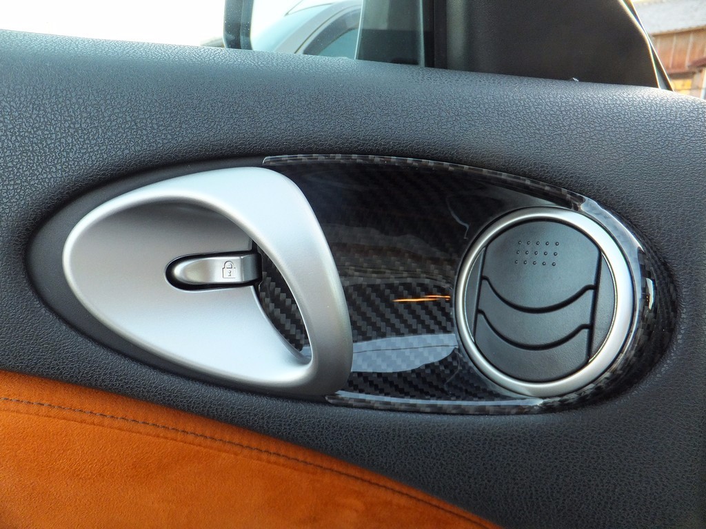 CARBON FIBER FRONT INSIDE DOOR HANDLE INNER PLATE COVERS PAIR FOR